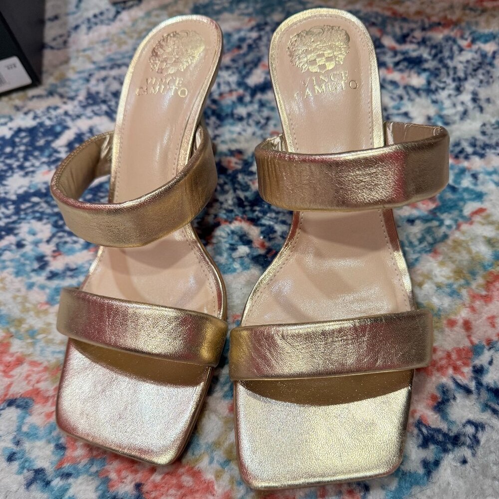 Vince Camuto Women's Aslee Square Toe Dress Sandal Heeled size 8.5